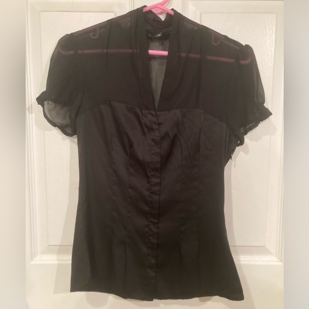 Women’s Express Sheer and Satin Blouse Size XSmall